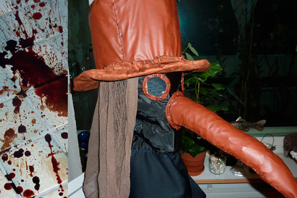 halloween-ruttotohtorin pää valmistumassa