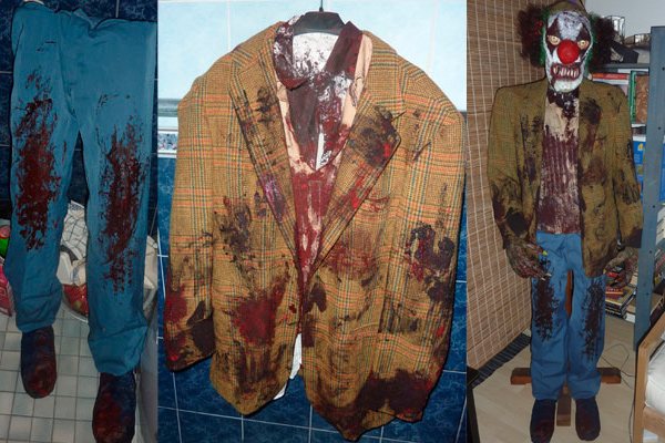 halloween-koristeita ns. elävänkokoinen klovni