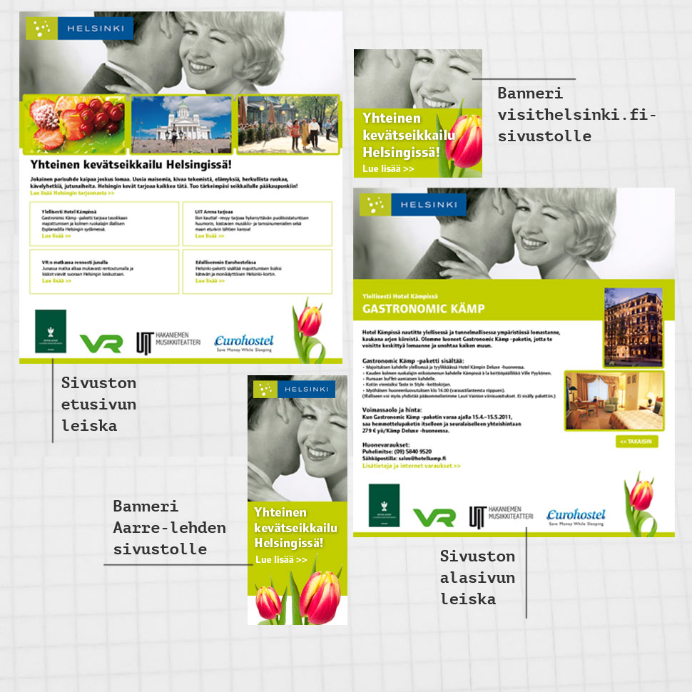 helsingin kaupungin kevätkampanjasivuston leiskoja