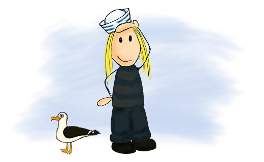 Oma karikatyyri merimihenä