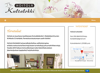 hoitola kultalokin sivuston etusivun kuva